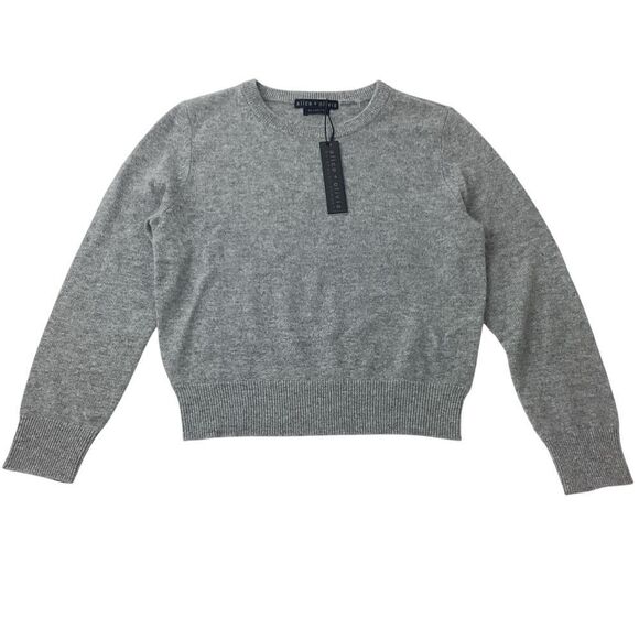 ALICE + OLIVIA NWT Size XS Carolann Shrunken Pullover Heather Grey Sweater Gray - Picture 3 of 10